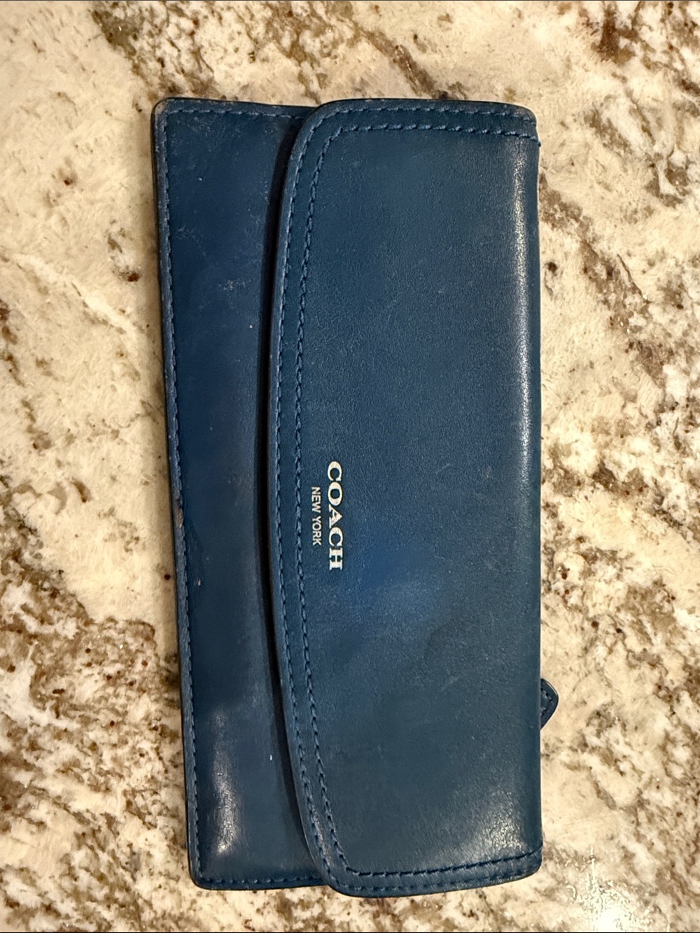 Coach Blue Leather Continental Wallet
